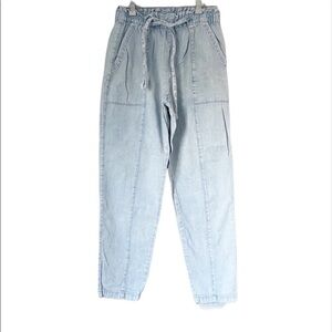 𝅺AERIE Acid Wash High Waisted Paperbag Jeans